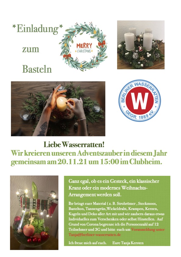 Weihnachtseinladung Wasserratten